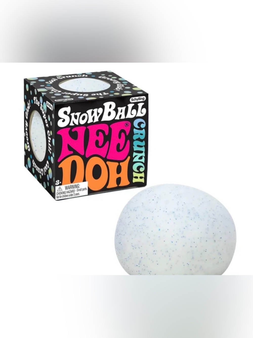 Schylling SnowBall NeeDoh Crunch Sensory Squeeze Ball - Authentic Viral Toy Gift